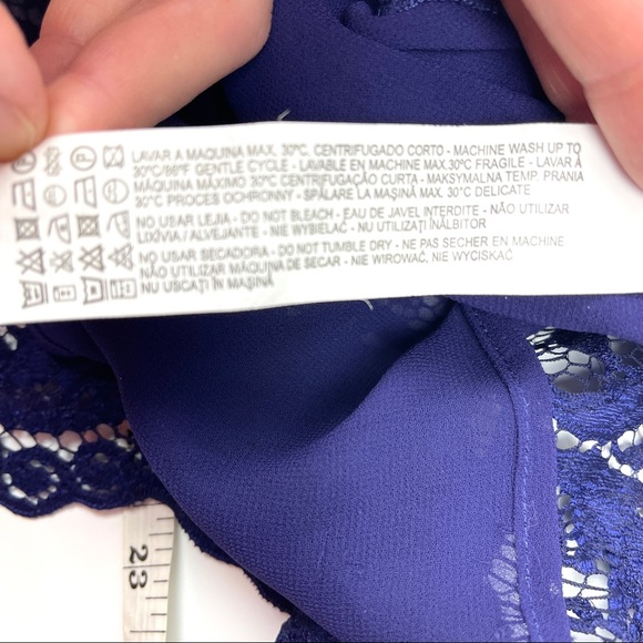🐯2/$15🐯 ZARA Lace Crochet Indigo Blue Camisole - Picture 14 of 15